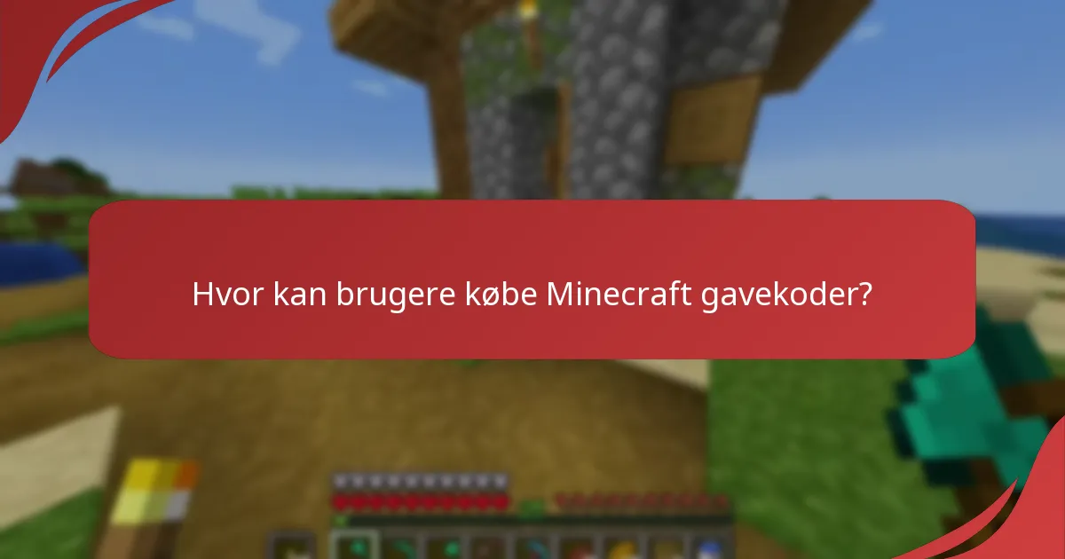 Hvor kan brugere købe Minecraft gavekoder?